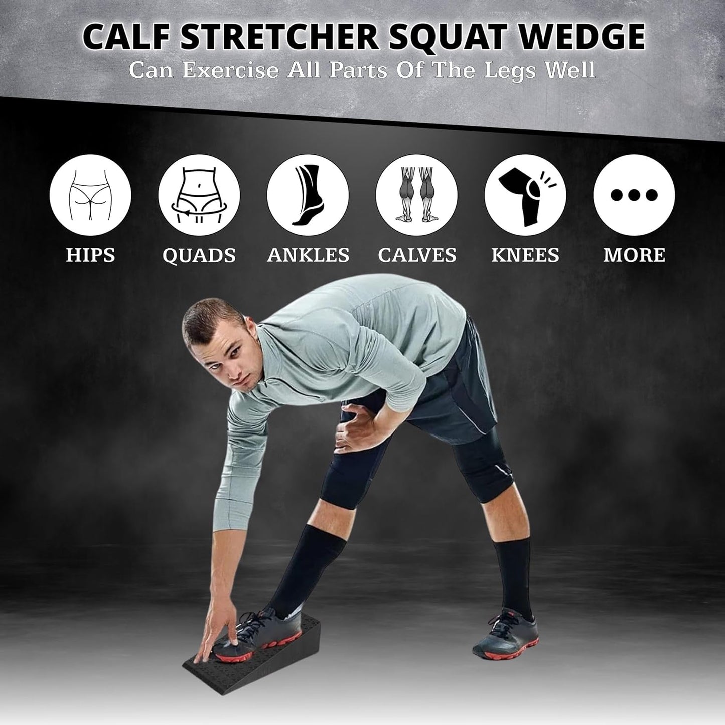 2 Pcs Squat Wedge Block for Heel Elevation, Calf Stretch, Mobility & Strength